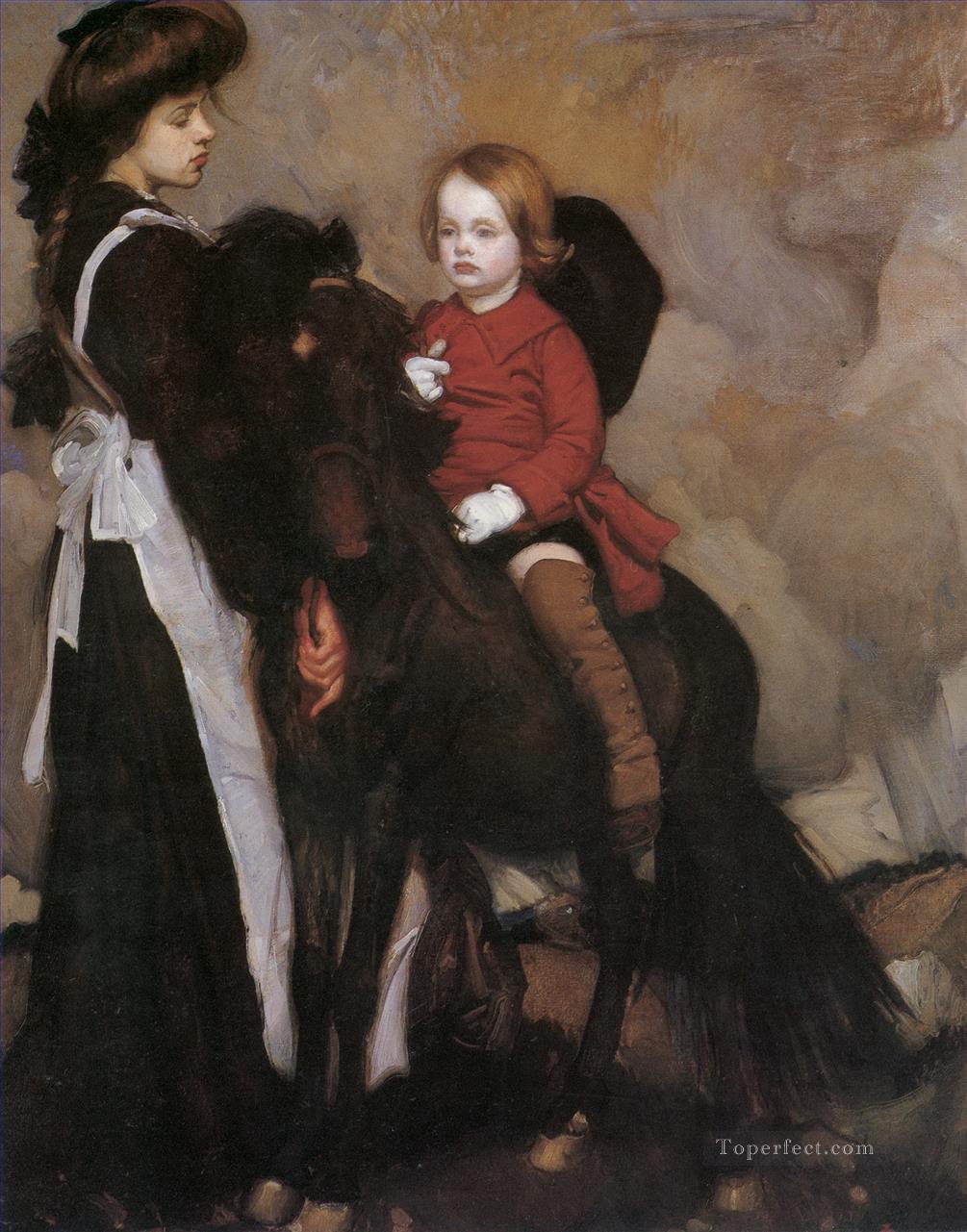 equestrian portrait of a boy George Washington Lambert portraiture Oil Paintings
